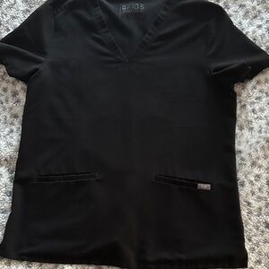 Figs large Black Two pocket Scrub Top